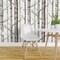Peel & Stick Wallpaper 2FT Wide Grey Woodland Forest Aspen Birch Winter Cabincore Custom Removable Wallpaper by Spoonflower